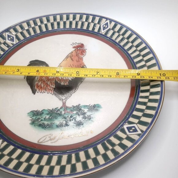 Vintage Ellas Rooster Decorative Plate 10" Diameter Hand-Painted Ceramic - Picture 11 of 12
